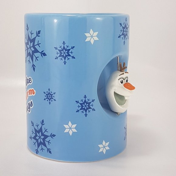 NWT DISNEY Olaf Mug Teacup I Like Warm Hugs Spinner Mug Olaf Snowman Blue - Picture 9 of 16